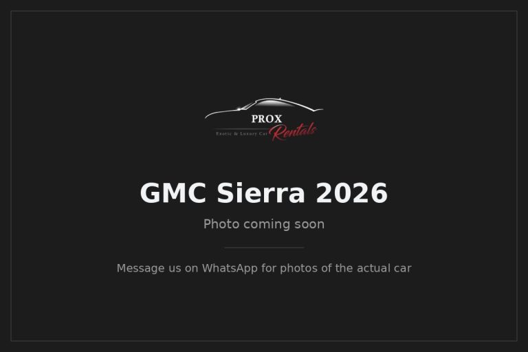 GMC Sierra 2026 — photo coming soon. Prox Rentals, Dubai.