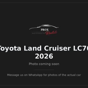 Toyota Land Cruiser LC70 2026 — photo coming soon. Prox Rentals, Dubai.